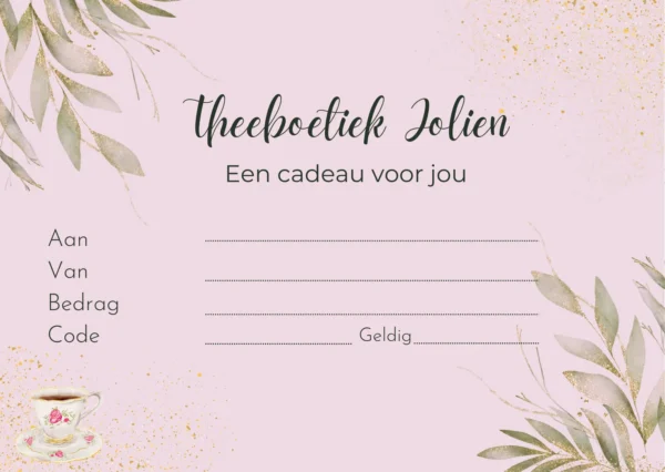 Digitale cadeaubon Theeboetiek Jolien