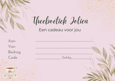 Cadeaubon theeboetiek Jolien